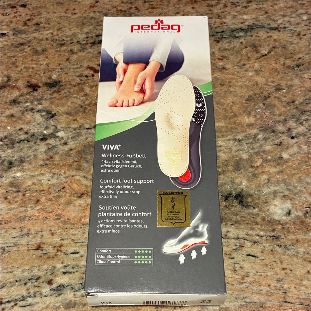 Viva Wellness Foot Support Leather Insoles - tan New-still in box
